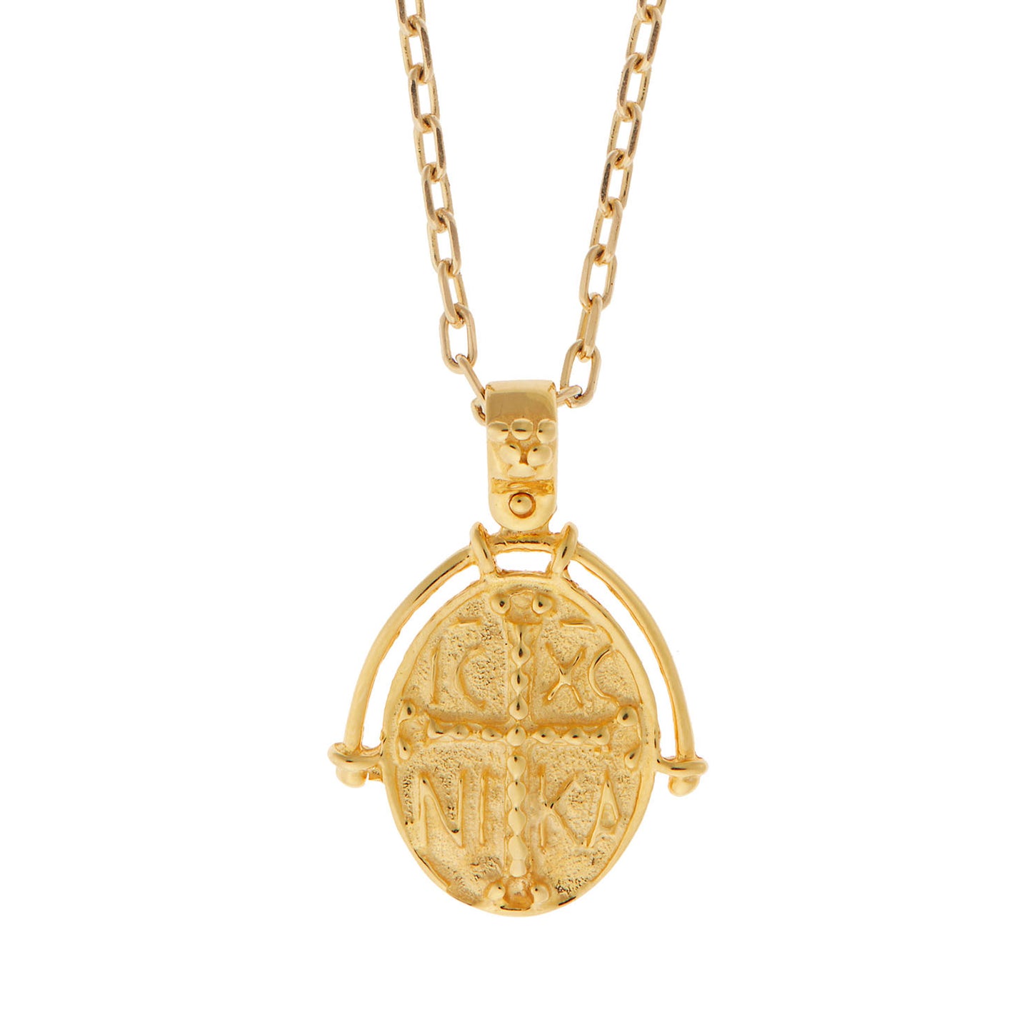 Handmade Byzantine coin (Konstantinato) pendant 14KT gold.