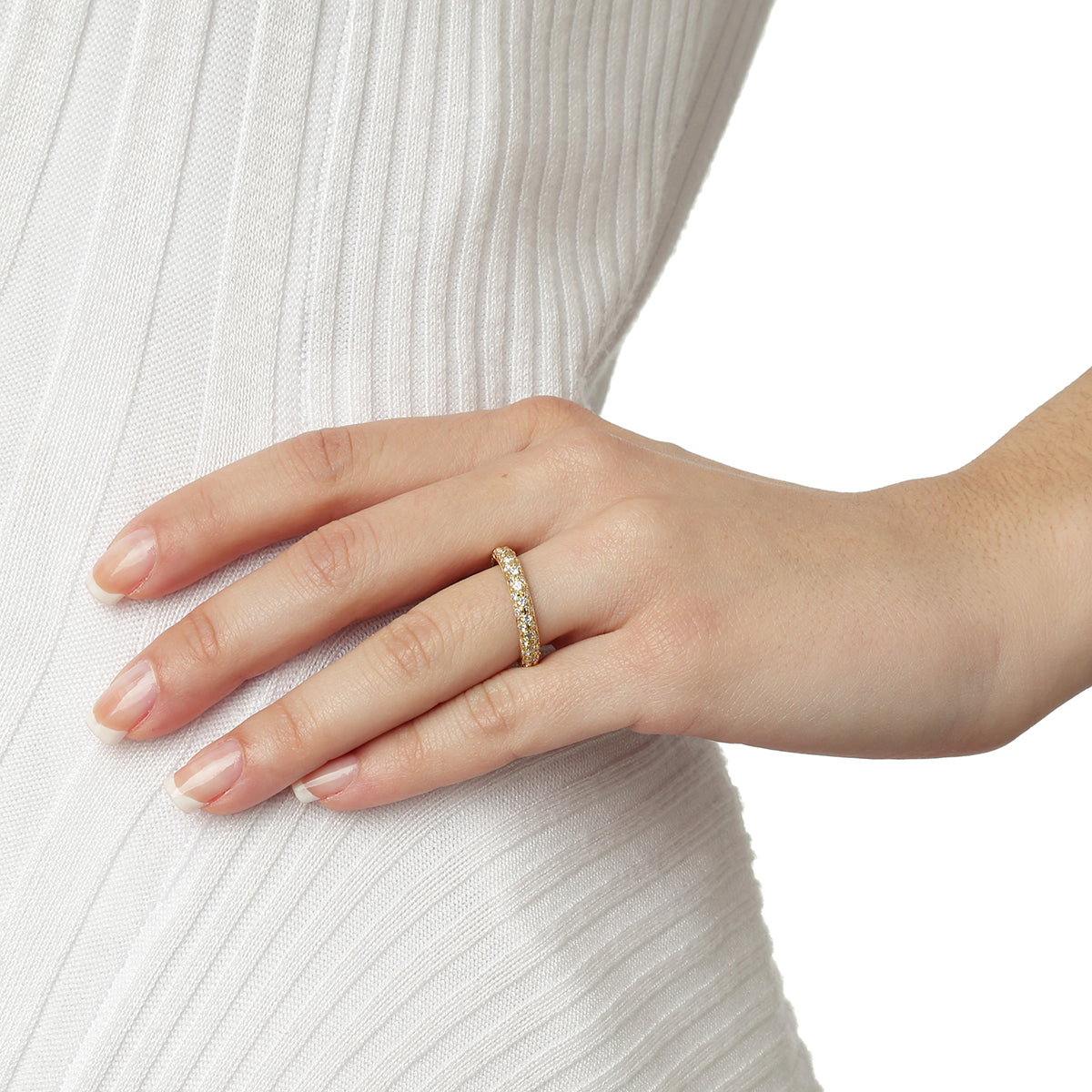 Diamond band 18 carat yellow gold.