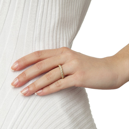 Diamond band 18 carat yellow gold.