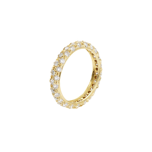 Diamond band 18 carat yellow gold.