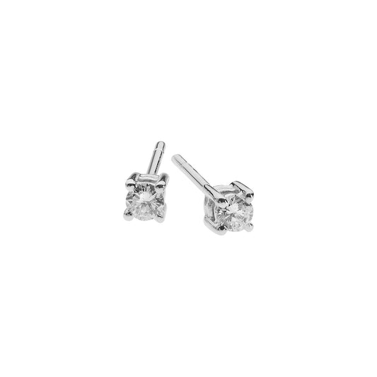 Stud Earrings in 18 carat white gold with round brilliant diamonds.   Product Code : 35SW27