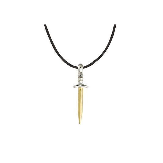Sword, 18k gold and silver 925 charm pendant.