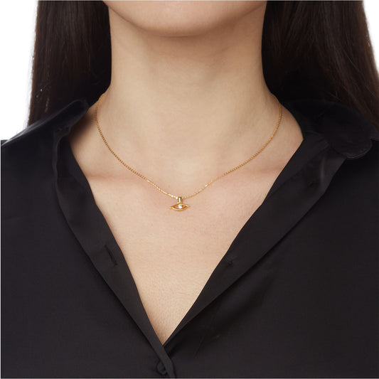 Pendant "Lucky Eye "18KT White Gold with a Brilliant cut Diamond on a Chain.Product Code: 358ME001Y.