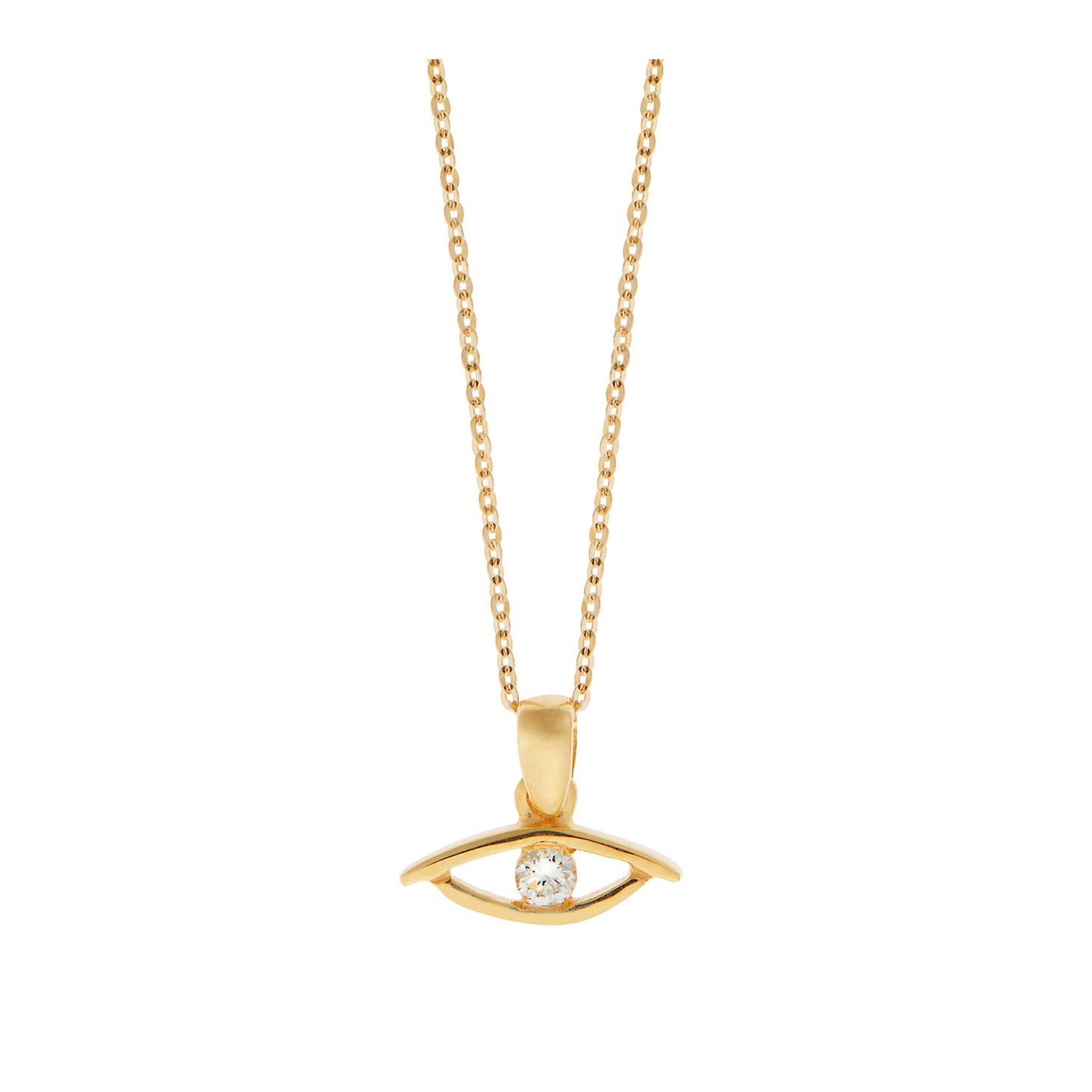 Pendant "Lucky Eye "18KT White Gold with a Brilliant cut Diamond on a Chain.Product Code: 358ME001Y.