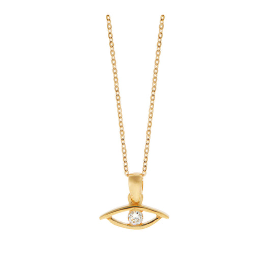 Pendant "Lucky Eye "18KT White Gold with a Brilliant cut Diamond on a Chain.Product Code: 358ME001Y.