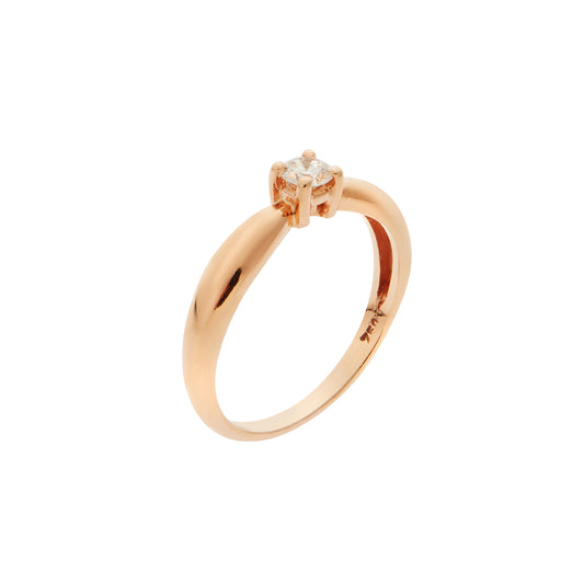 Brilliant cut diamond solitaire 18KT pink gold. Product Code : 263D01SP
