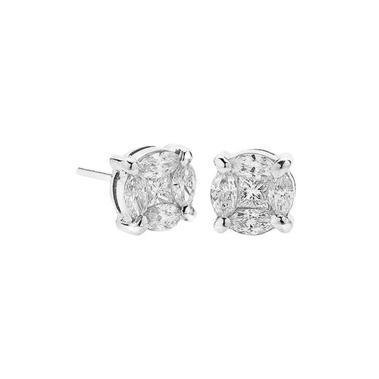Diamond stud earrings in 18-carat white gold.   Product Code : 621SK4400SW