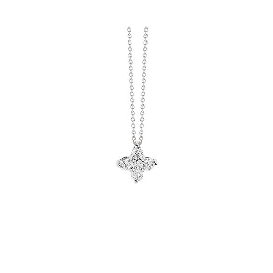 Diamond cross 18KT white gold on a chain.  Product Code: 707ME013W
