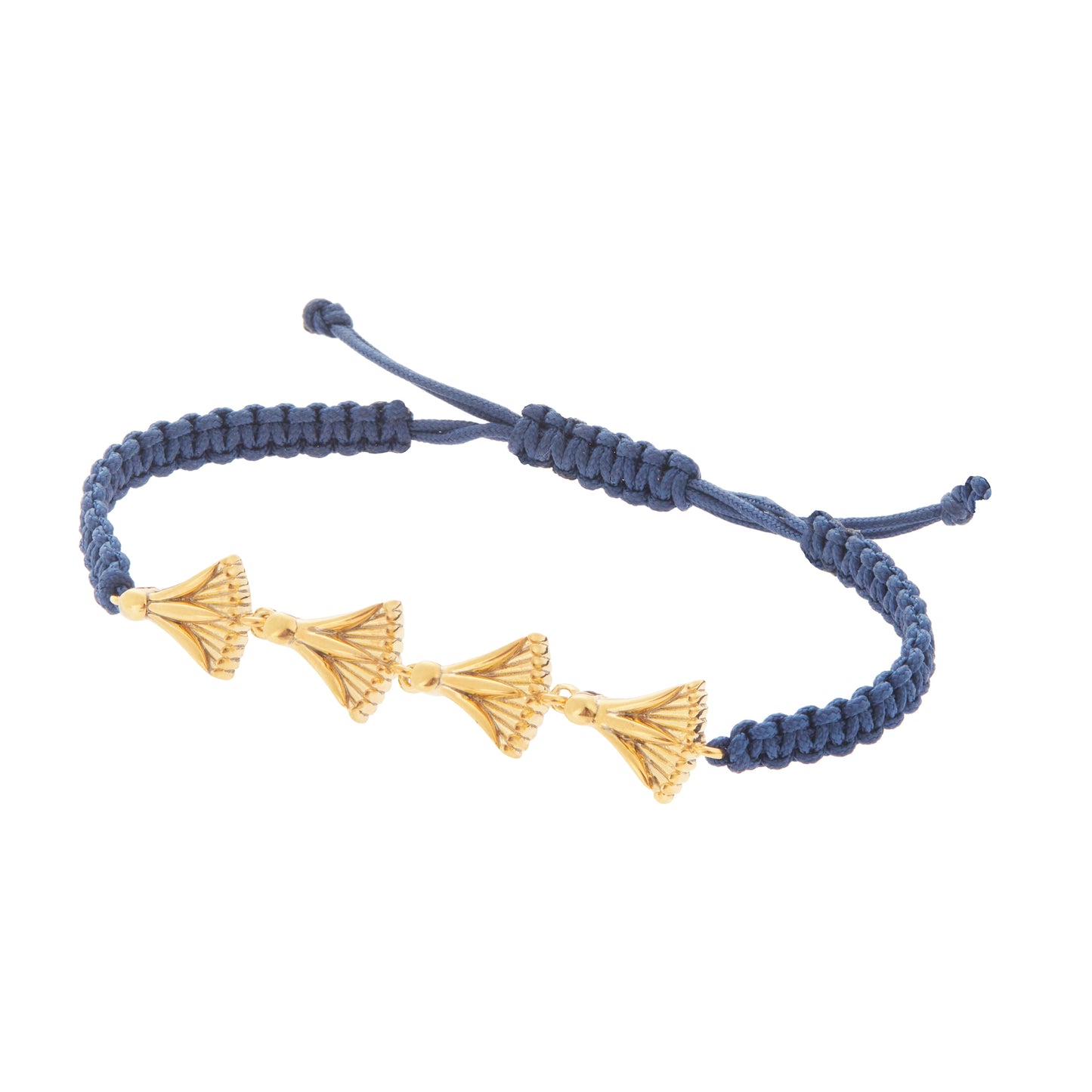 Lucky charm 2023-Madonna lily-Bracelet silver 925 gold-plated with cord. Product code: 74B2023