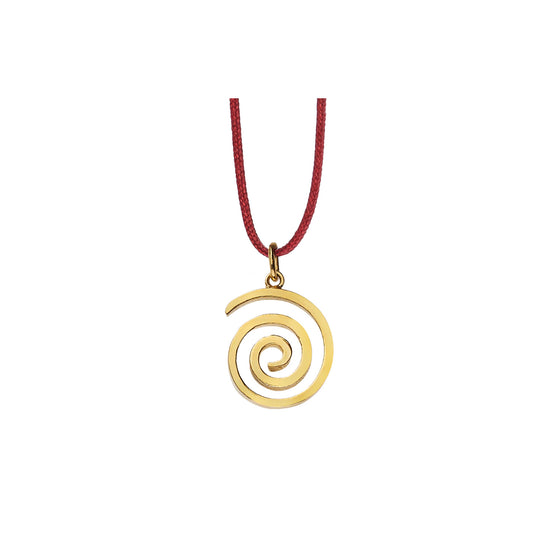 Spiral, 18-carat yellow gold charm. The spiral symbolises the universal pattern of growth and evolution. Product Code: 384ME017L