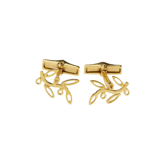 “Olive wreath” cufflinks gold-plated silver 925. Product Code : 84BG1004CE