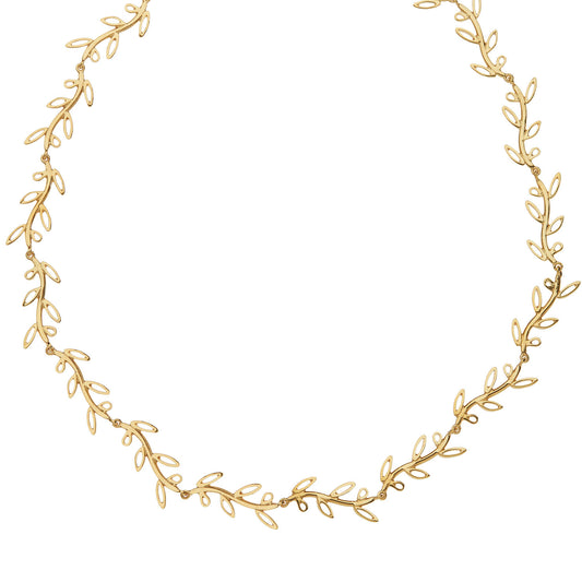 “Olive wreath” Necklace gold-plated silver 925.   Product Code : 4.olivewreathnecklace.
