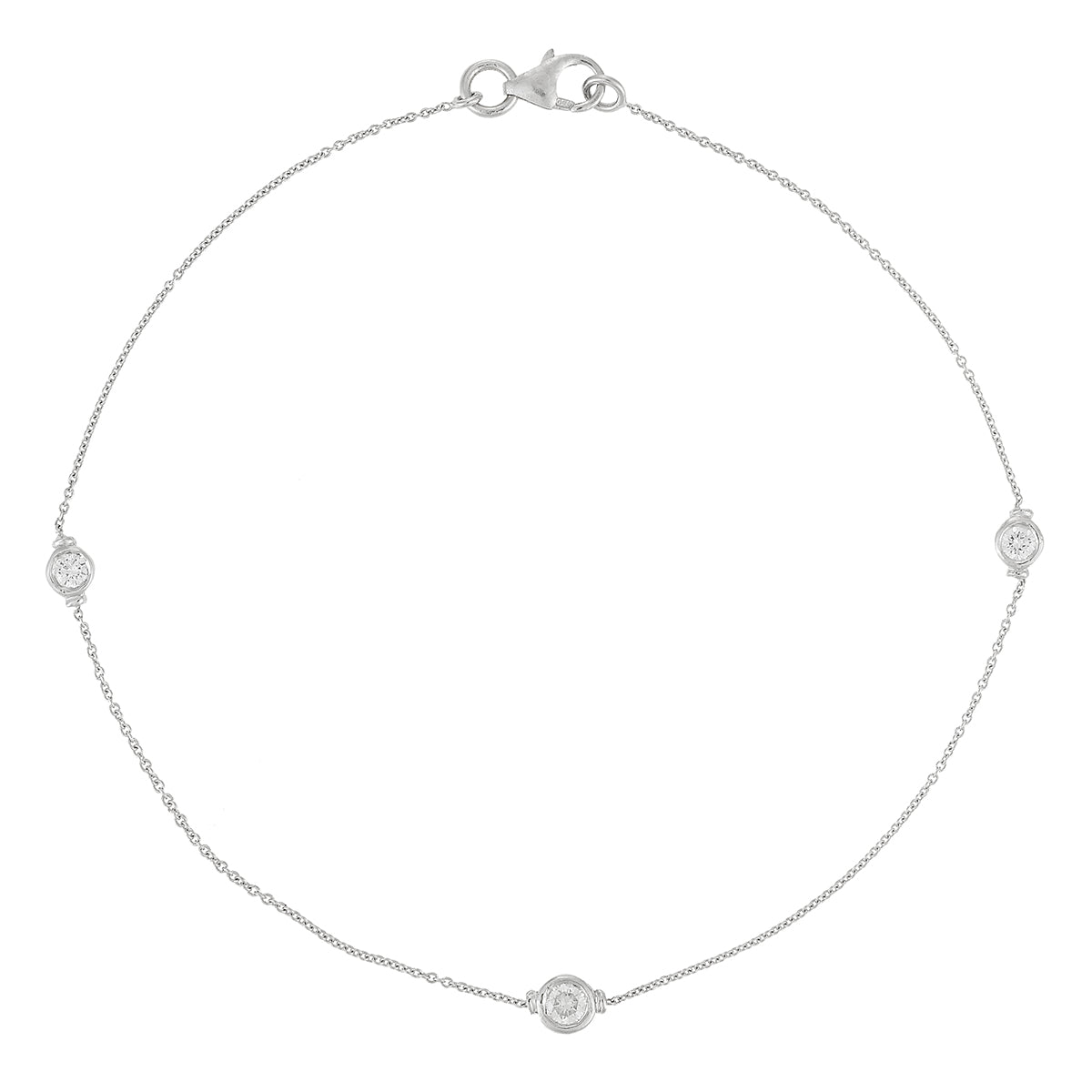 Diamond chain bracelet 18k white gold.   Product Code : 192HB087