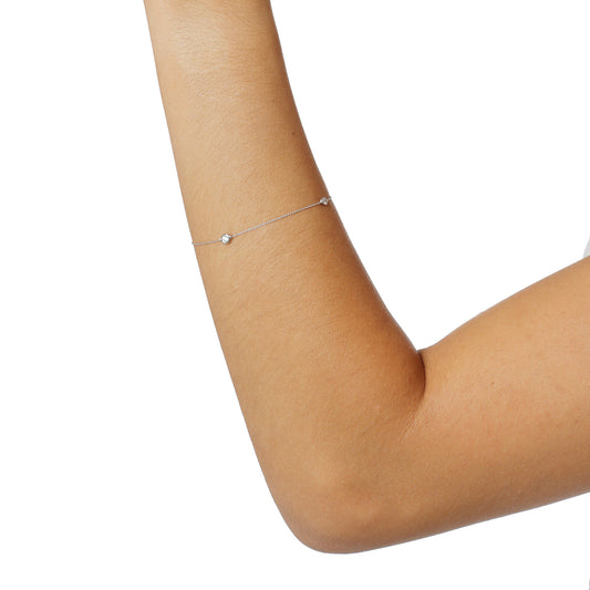 Diamond chain bracelet 18k white gold.   Product Code : 192HB087