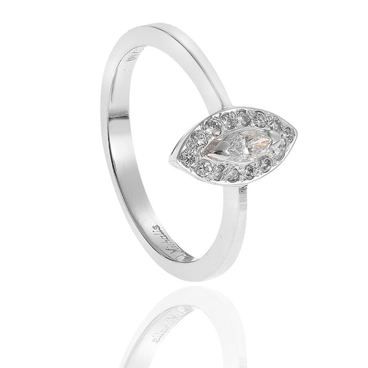 Diamond marquise-cut solitaire 18k white gold. Product Code : 1034DA024W