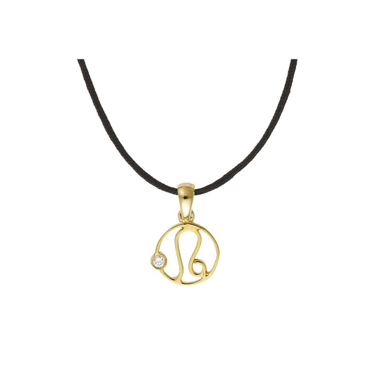 "Leo" diamond 18 carat yellow gold charm.