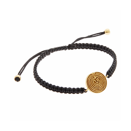 “Labyrinth” k18 yellow gold charm bracelet. Labyrinth is a symbol of protection, rebirth, and progress. Product Code: 419BY024.