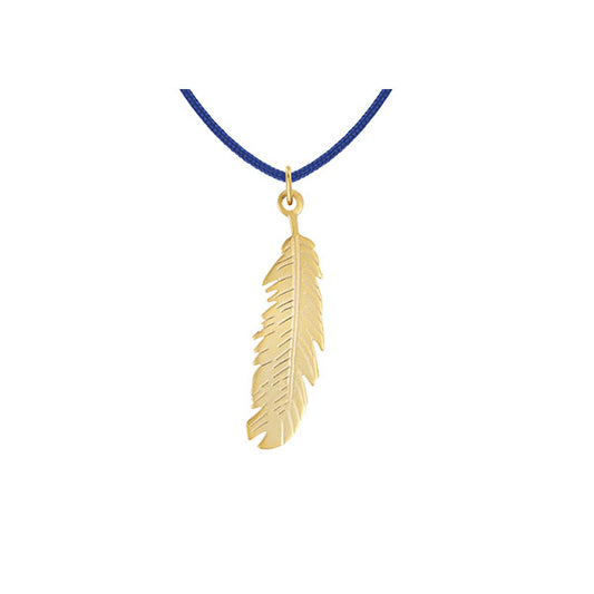 “Feather” 18ΚΤ gold pendant. Feather symbolizes trust, honor, strength, wisdom, power, and freedom.