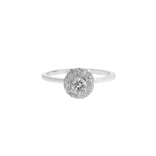 Brilliant Cut Diamond Solitaire ΚΤ18 White Gold with Pave Brilliant Cut Diamonds. Product Code : 1061DA30W