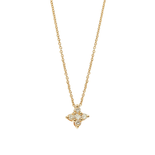 Diamond cross chain necklace 18 carat yellow gold.  Product Code: 422M013MG