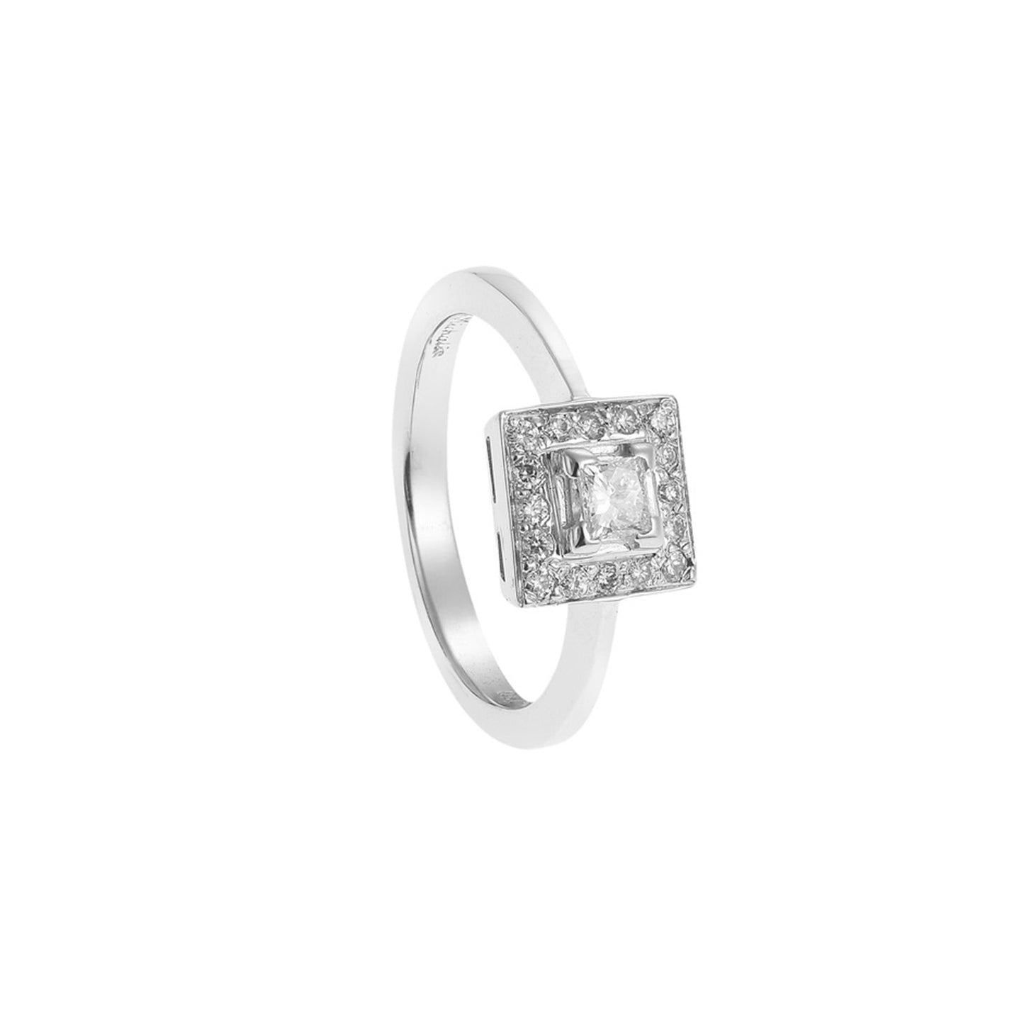 Princess cut diamond solitaire 18 carat white gold. Product Code : 1045DA021W