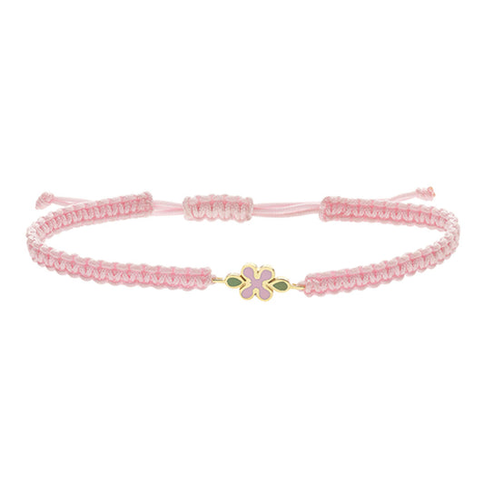 Flower 18k yellow gold and enamel bracelet.