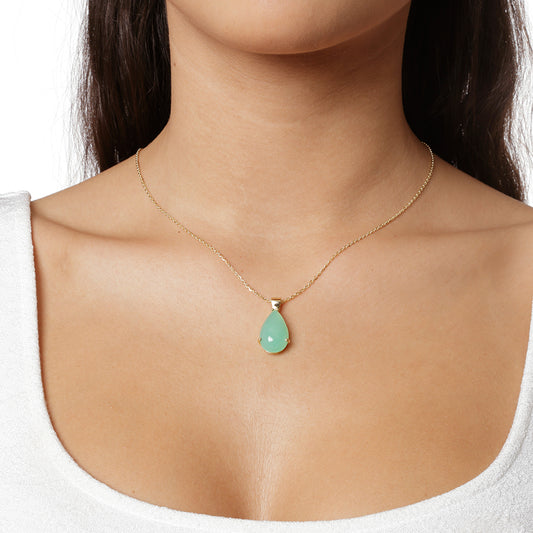 Chrysoprase yellow gold k18 pendant.   Product Code : 543MECHRYSOP