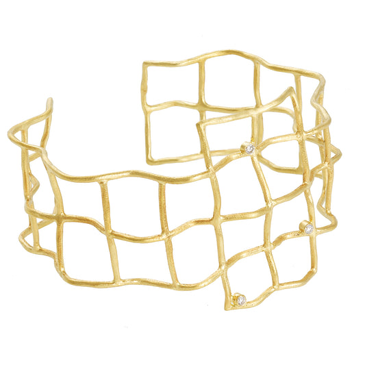 Bracelet yellow gold K18 with brilliant cut diamonds.  Product Code : 170B03.