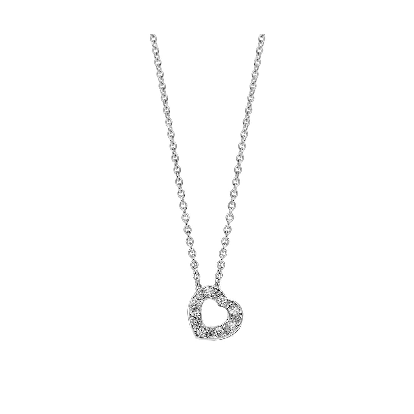 Ηeart Necklace Pendant 18KT White Gold with Brilliant cut Diamonds.   Product Code : 456ME25WS.