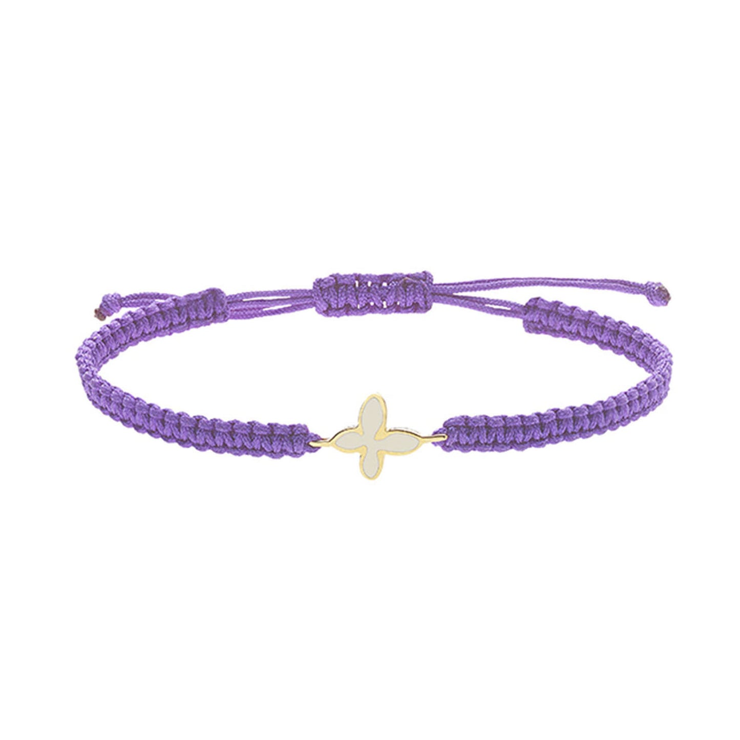 Butterfly 18KT Yellow Gold Enameled Cord Bracelet. Product Code: 45BAPEDIK