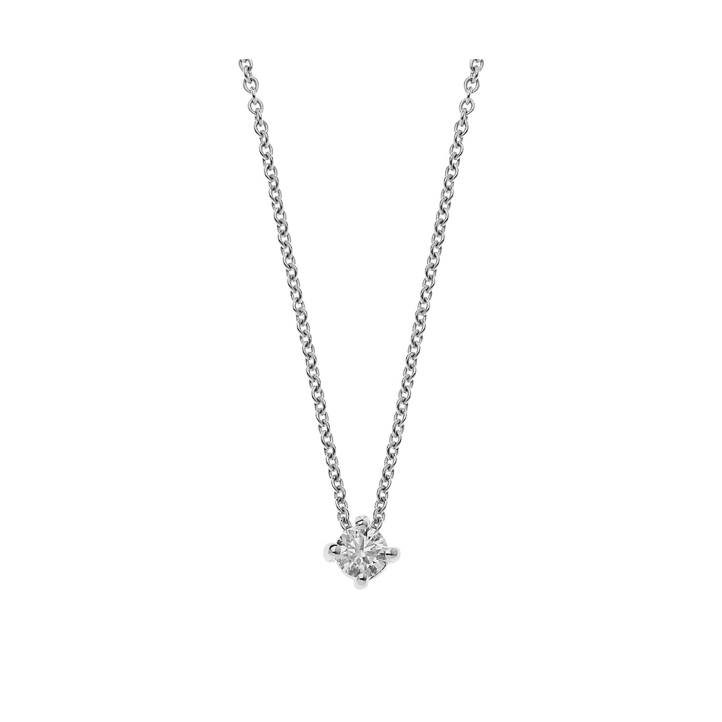 Brilliant cut Diamond  Solitaire Pendant 18KT  White Gold