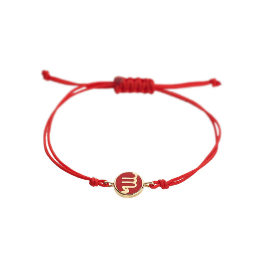 Zodiac 18k yellow gold enamelled bracelet (Scorpio).