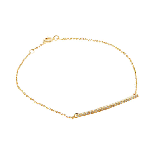Diamond bar chain bracelet, 18 carat yellow gold.  Product Code : 471PB44YKD