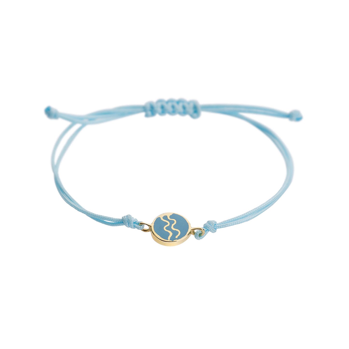Zodiac 18k yellow gold enamelled bracelet (Aquarius).