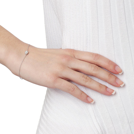 Diamond chain bracelet 18 carat white gold.   Product Code : 407BA22W
