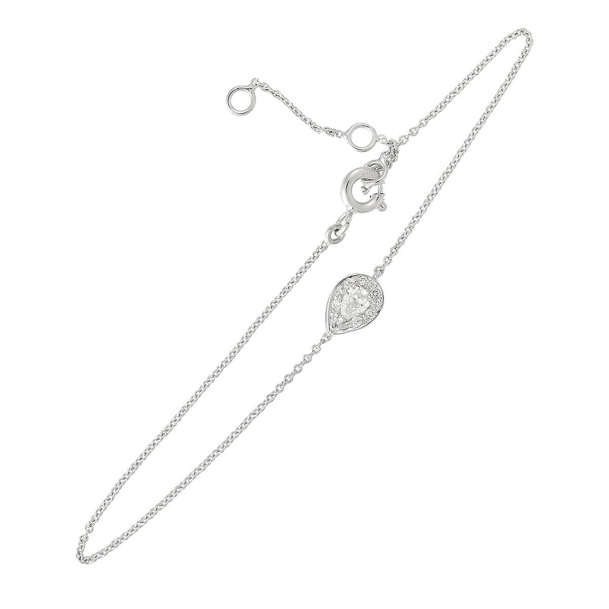 Diamond chain bracelet 18 carat white gold.   Product Code : 407BA22W