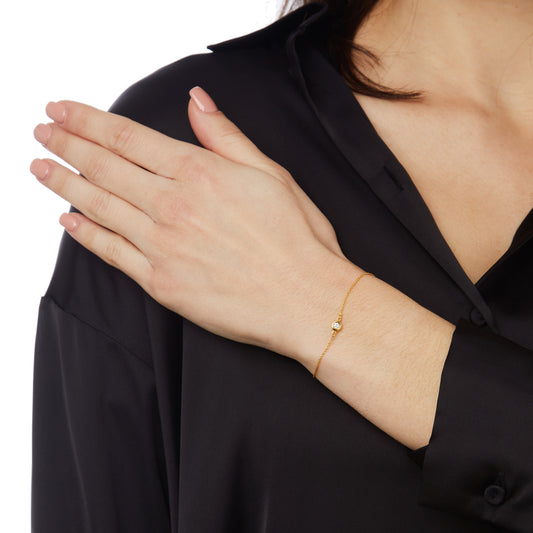 Diamond chain bracelet 18k yellow gold.    Product Code : 480HB144Y