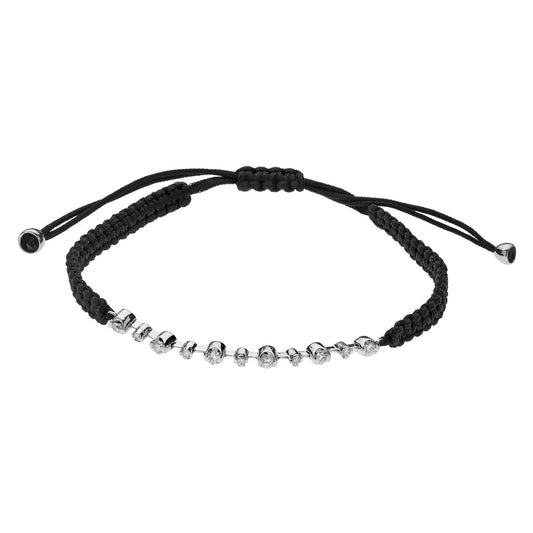Brilliant cut Diamonds Cord Bracelet 18KT White Gold. Product Code : 490HB01
