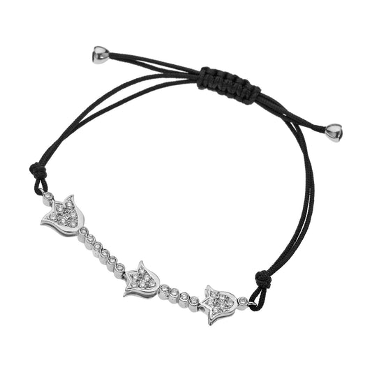 Brilliant cut Diamonds Cord Bracelet 18KT White Gold. Product Code : 493BA27