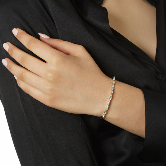 Brilliant cut Diamonds Cord Bracelet 18KT White Gold. Product Code : 494BA27