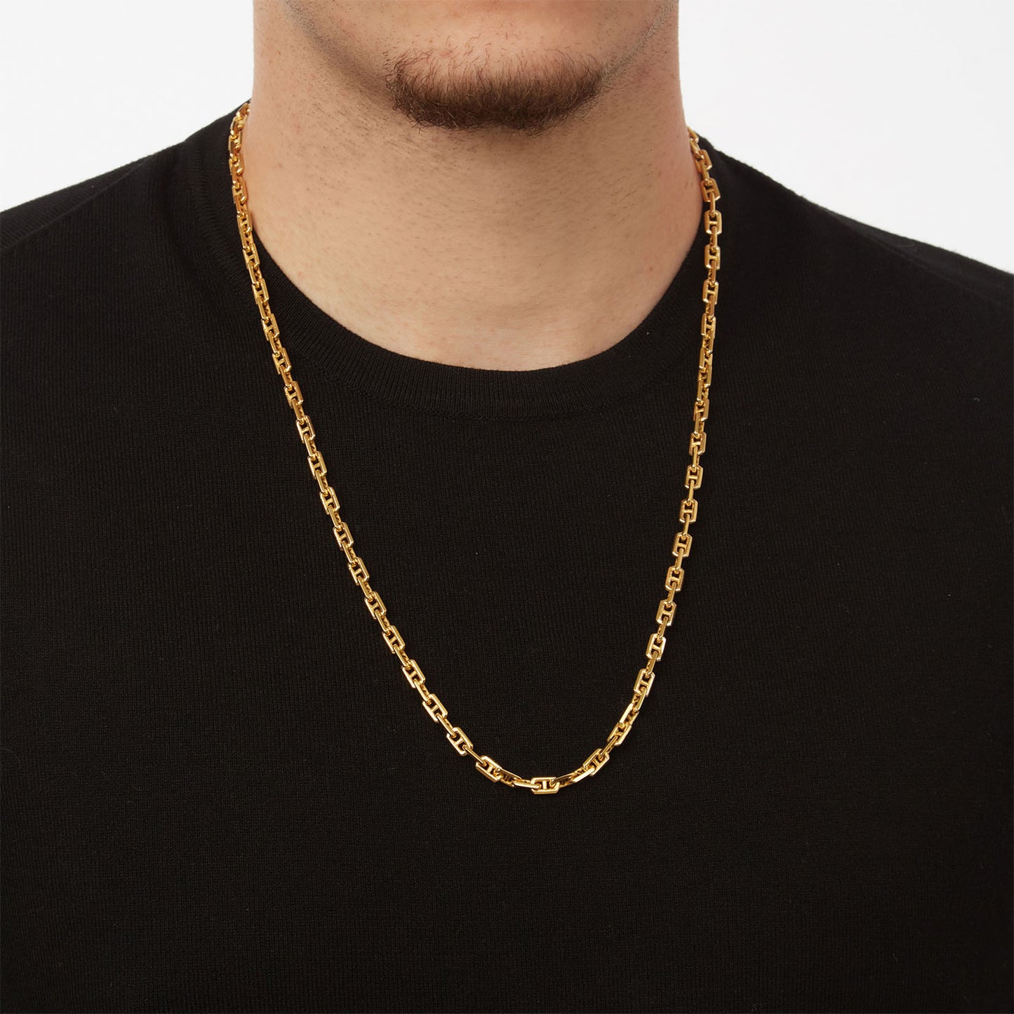 Chain Necklace for Men Gold KT18 or KT14 Handmade. Product code: 000104