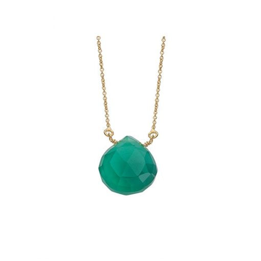 K18 Yellow Gold Green Onyx Pendant.   Product Code : 547MONGRNHRT