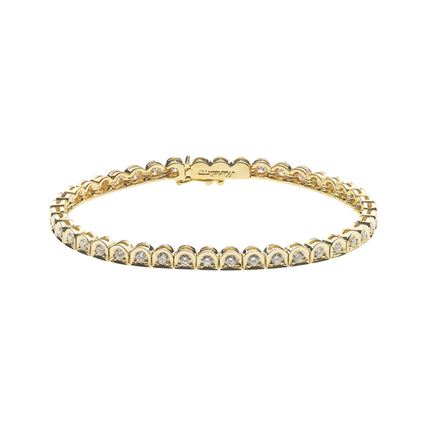 Diamond tennis bracelet in 18 carat yellow gold.   Product Code : 53B204Y