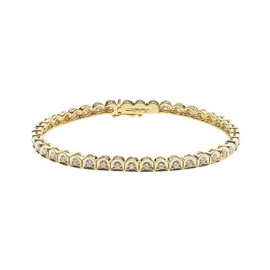 Diamond tennis bracelet in 18 carat yellow gold.   Product Code : 53B204Y