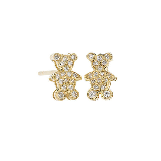 "Little Bear" 18-carat yellow gold, diamond earrings.  Product Code : 738K026Y