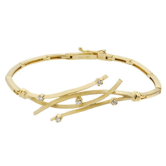 18 carat yellow gold and diamonds bracelet.   Product Code : 171BY001