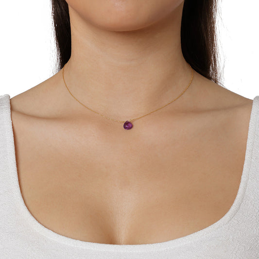 K18 Yellow Gold Amethyst Pendant.   Product Code : 549AMTHSTHRT