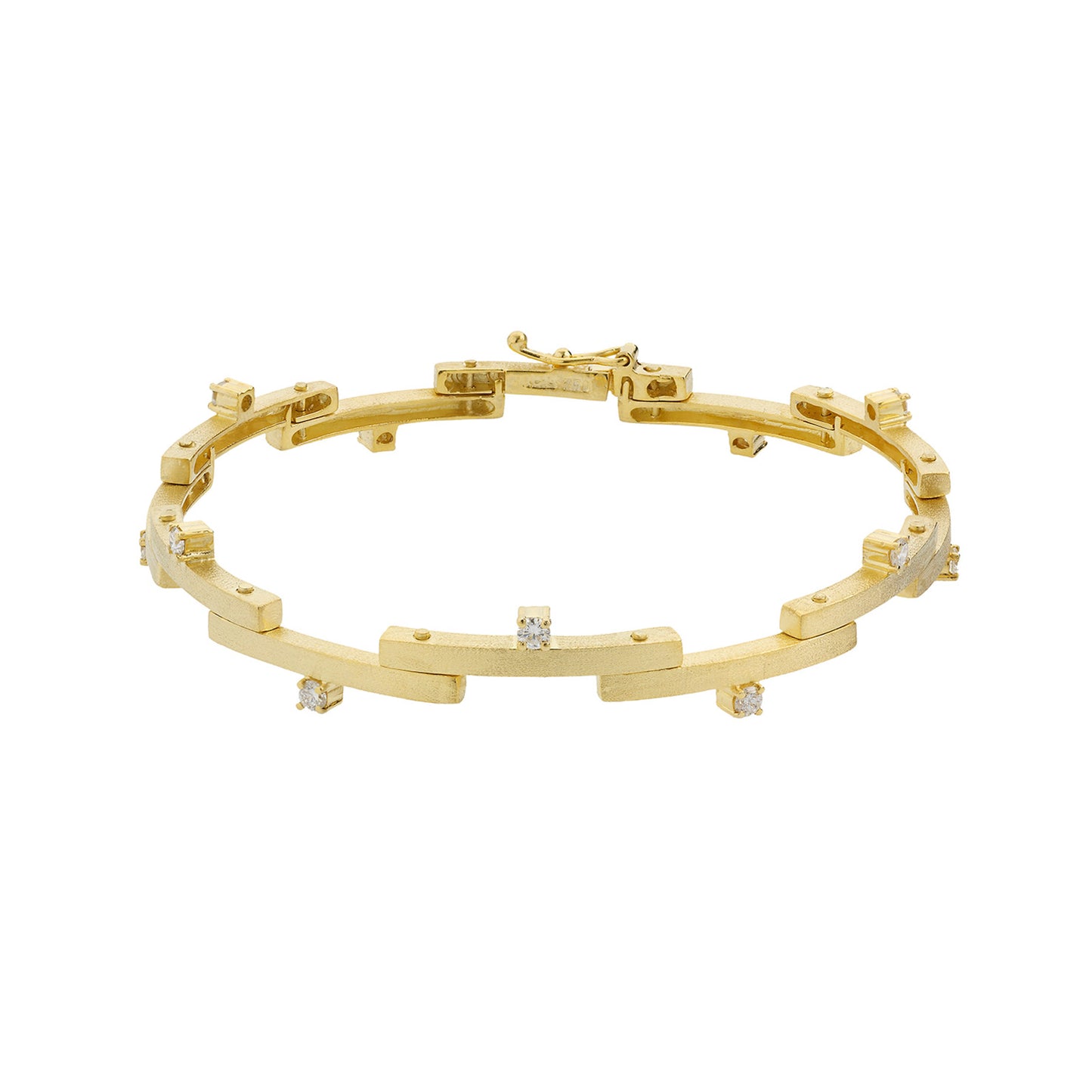 Bracelet Yellow Gold K18 with Brilliant Cut Diamonds. Product Code : 181BY139