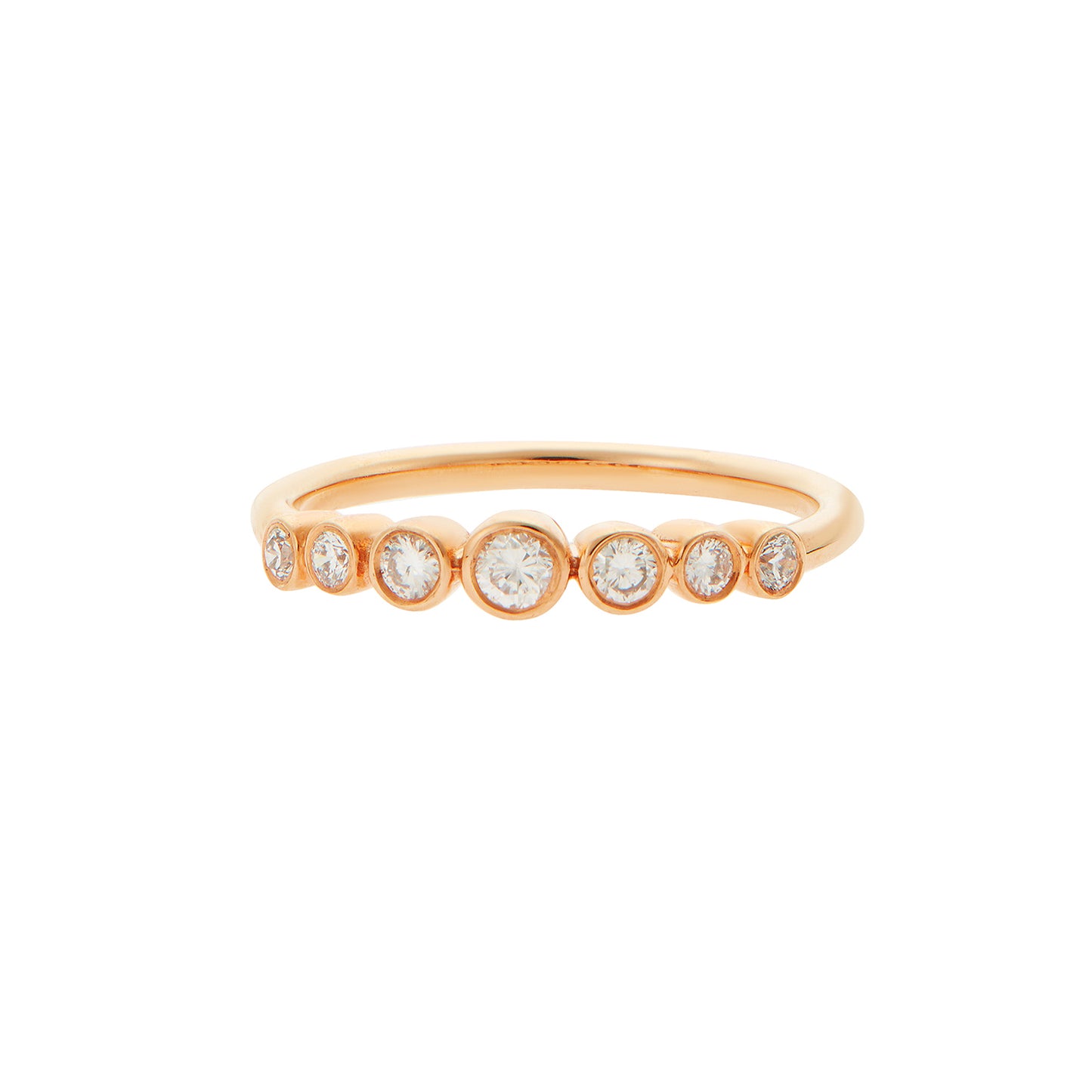 Graduated Half Diamond Band 18K Pink Gold.    Product Code : 1333D05SW-pink