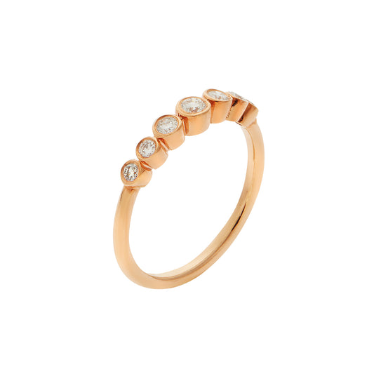Graduated Half Diamond Band 18K Pink Gold.    Product Code : 1333D05SW-pink